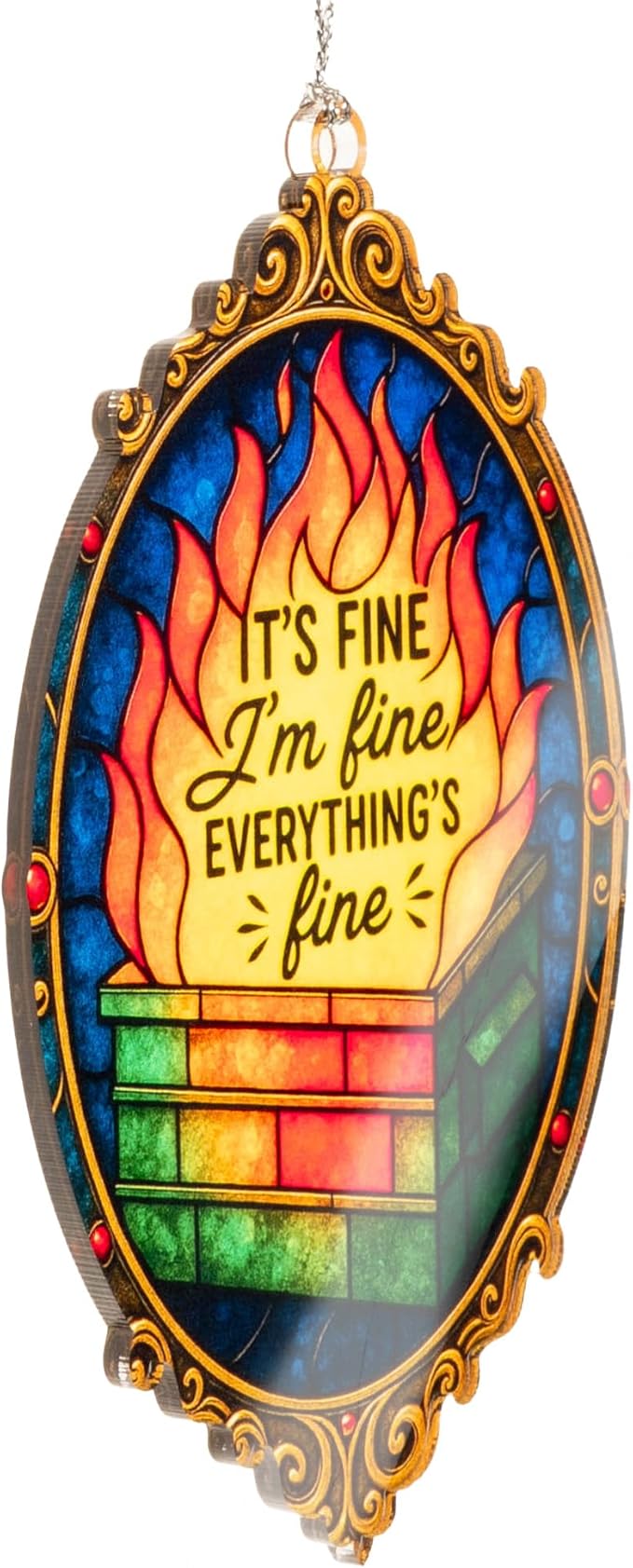 Funny Christmas Ornaments 2025 - Dumpster fire Ornament - Inappropriate Christmas Decorations - Funny Christmas Ornament - Dumpster fire Gifts - Christmas Decoration