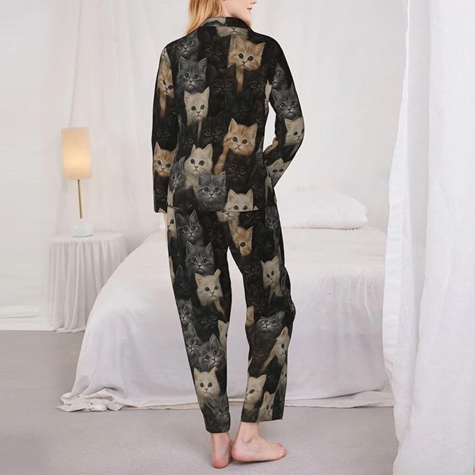 Retro Bee And Floral Women'S Pajama Sets Ultra-Soft Printed Sleepwear