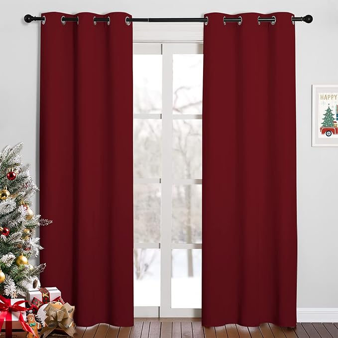 NICETOWN Home Decorations Thermal Insulated Solid Grommet Top Blackout Living