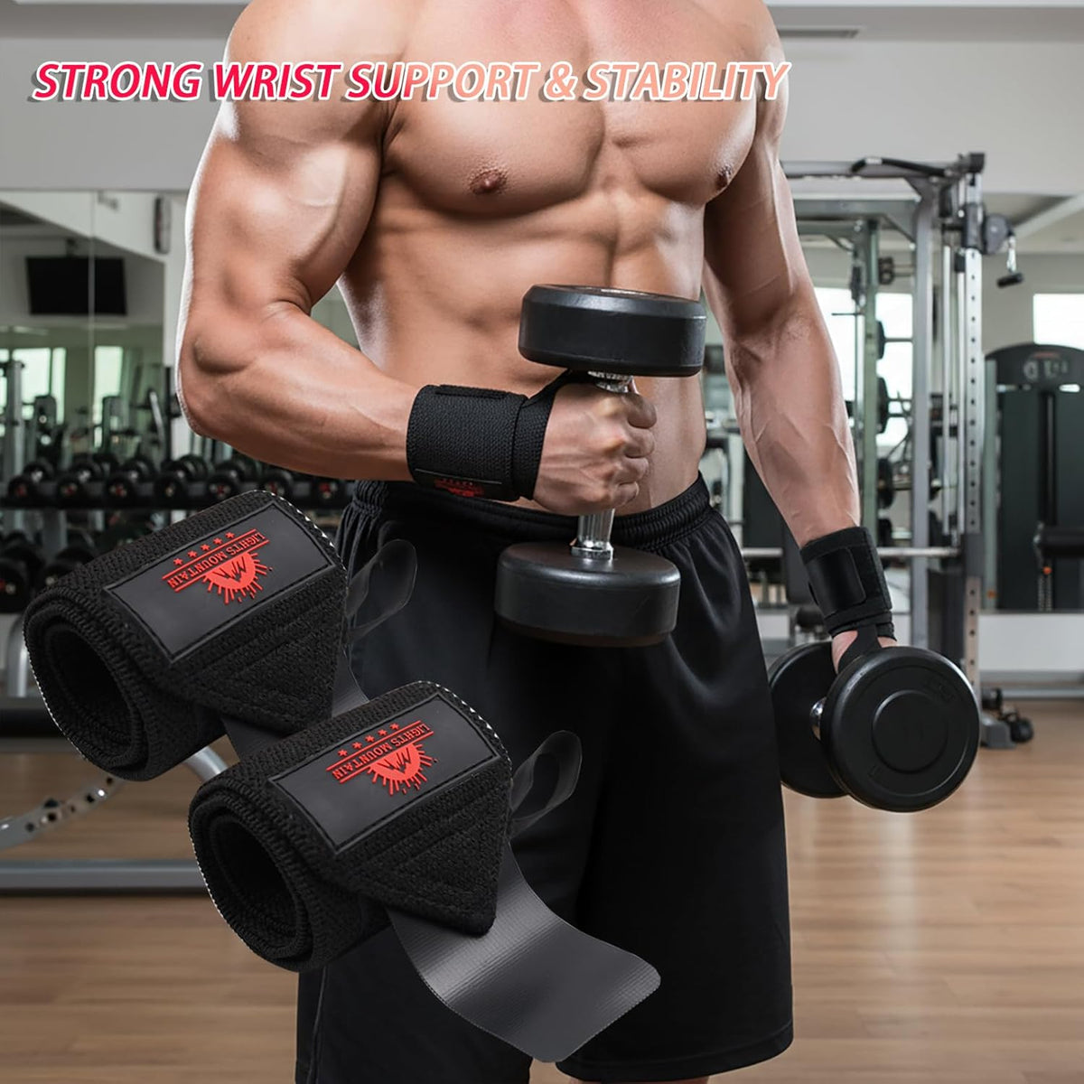 Skiennix Non-Slip Lifting Straps - Durable Wrist Cuffs with Double D-Ring for Weightlifting & Deadlifts