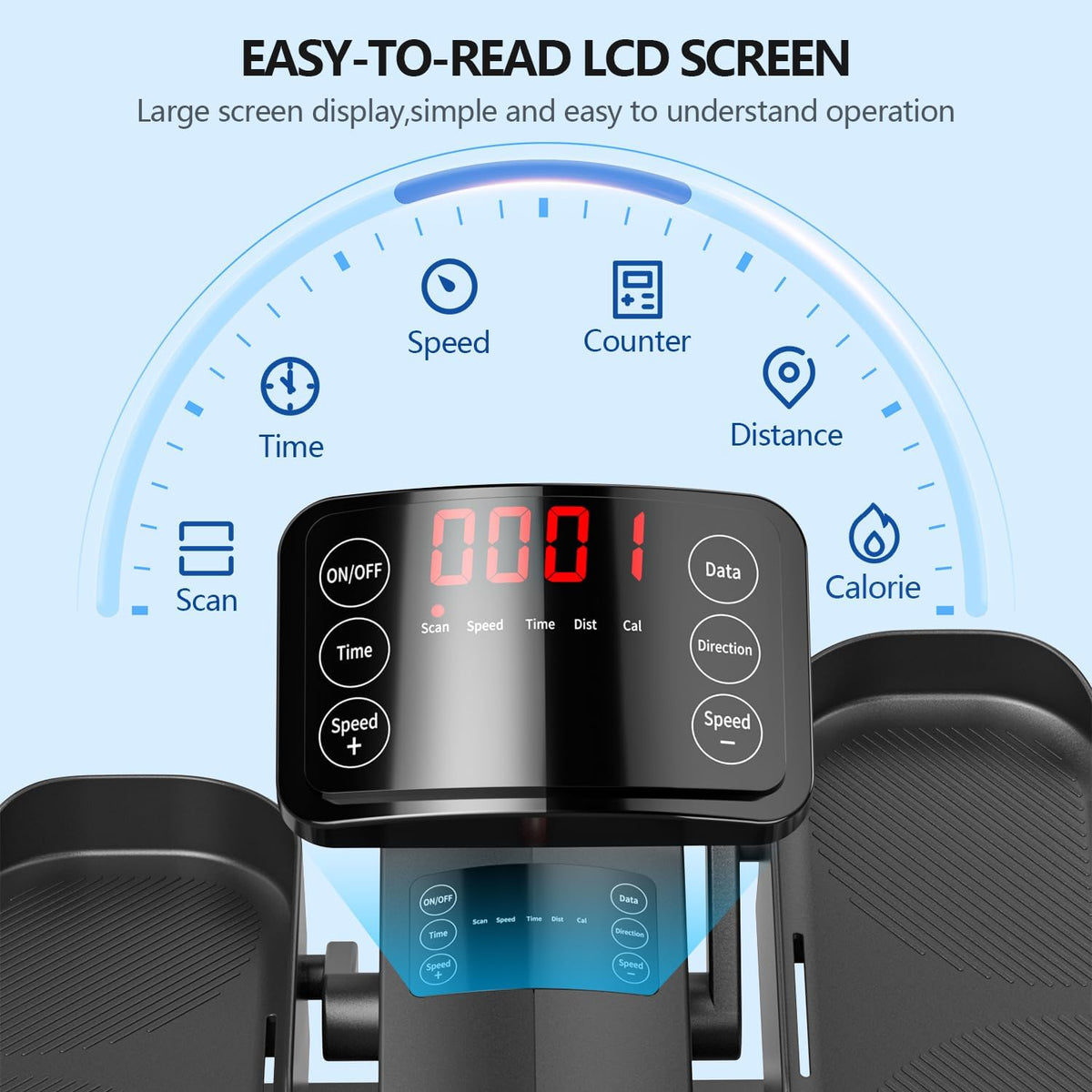 Under Desk Elliptical Machine - Portable Mini Exerciser for Seniors | Quiet Electric Foot Pedal for Home Office