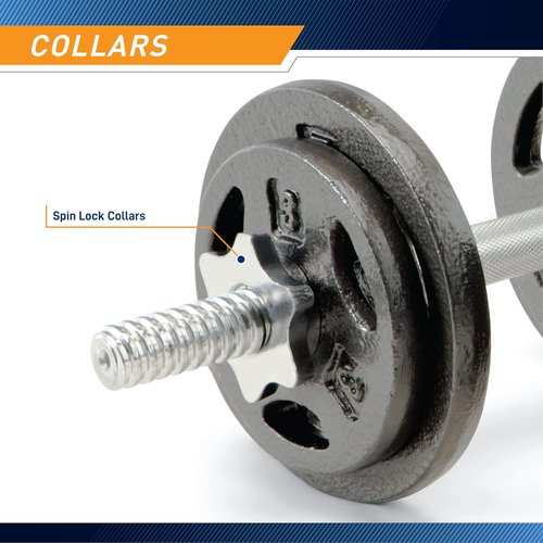 Adjustable 40 lbs Dumbbell Set with Collars for Home Gym - Strength Training & Bodybuilding