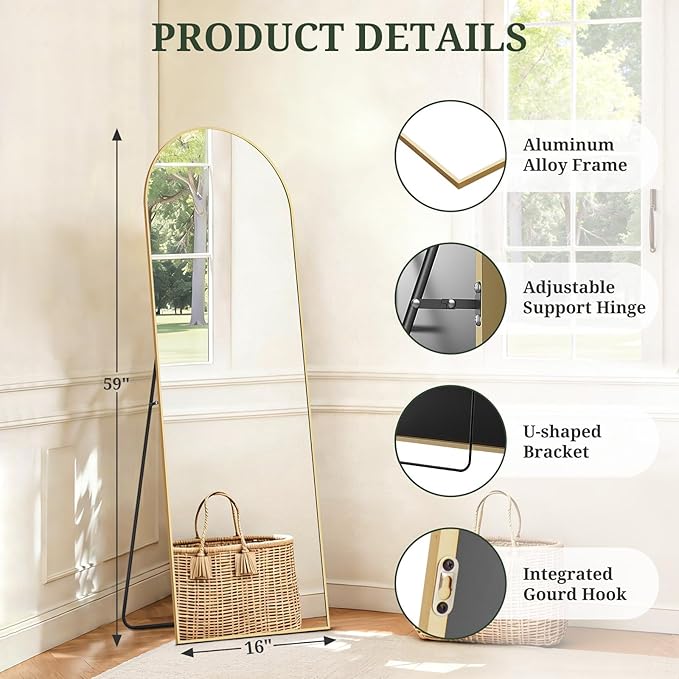 Mirror Full Length 59"x16" Full Body Floor Mirror