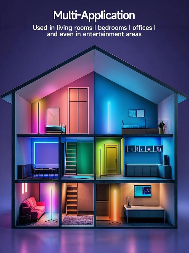 Tyute Corner Floor Lamp, RGB LED Corner Lamp