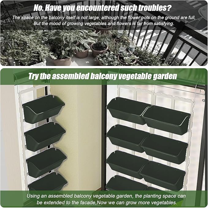 8 Pockets Vertical Garden Wall Planter Raised Beds Hanging Planter Wall Mounted