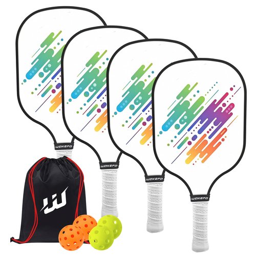 DUJORM Pickleball Paddles Set of 4,USAPA Approved Premium Pickleball Paddle,4 Indoor&Outdoor Pickleball Balls, Carrying Bag, 4 Pack Paddles,Pickleball Paddles Pack Gifts for Beginner&Pro
