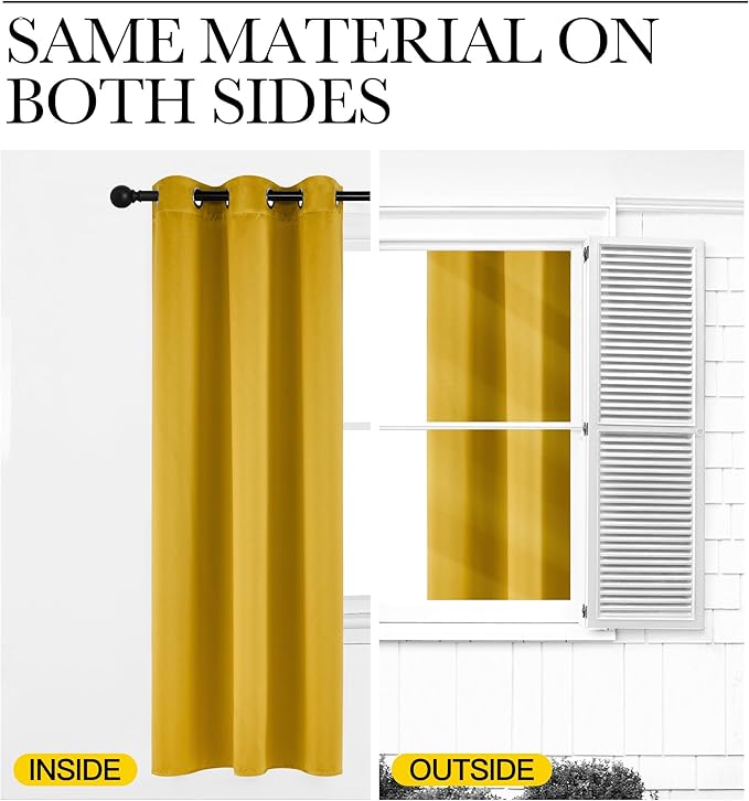 NICETOWN Gold Blackout Cafe Faux Silk Curtains