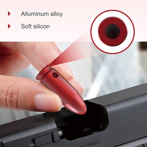 CTPAUITF Training Snap Caps Dummy Rounds, Durable CNC-Machined Aluminum Alloy Safe for Handling Drills & Dry Fire Practice, Ideal for Shooting Skill Training. (9mm-red(6 Rounds))