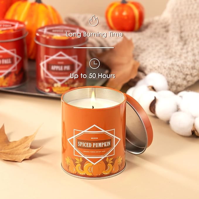Fall Candle – Autumn Hearthglow Scented Soy Candle (9oz), 50-Hour Burn, Autumn Decor, Holiday Gift for Women & Men