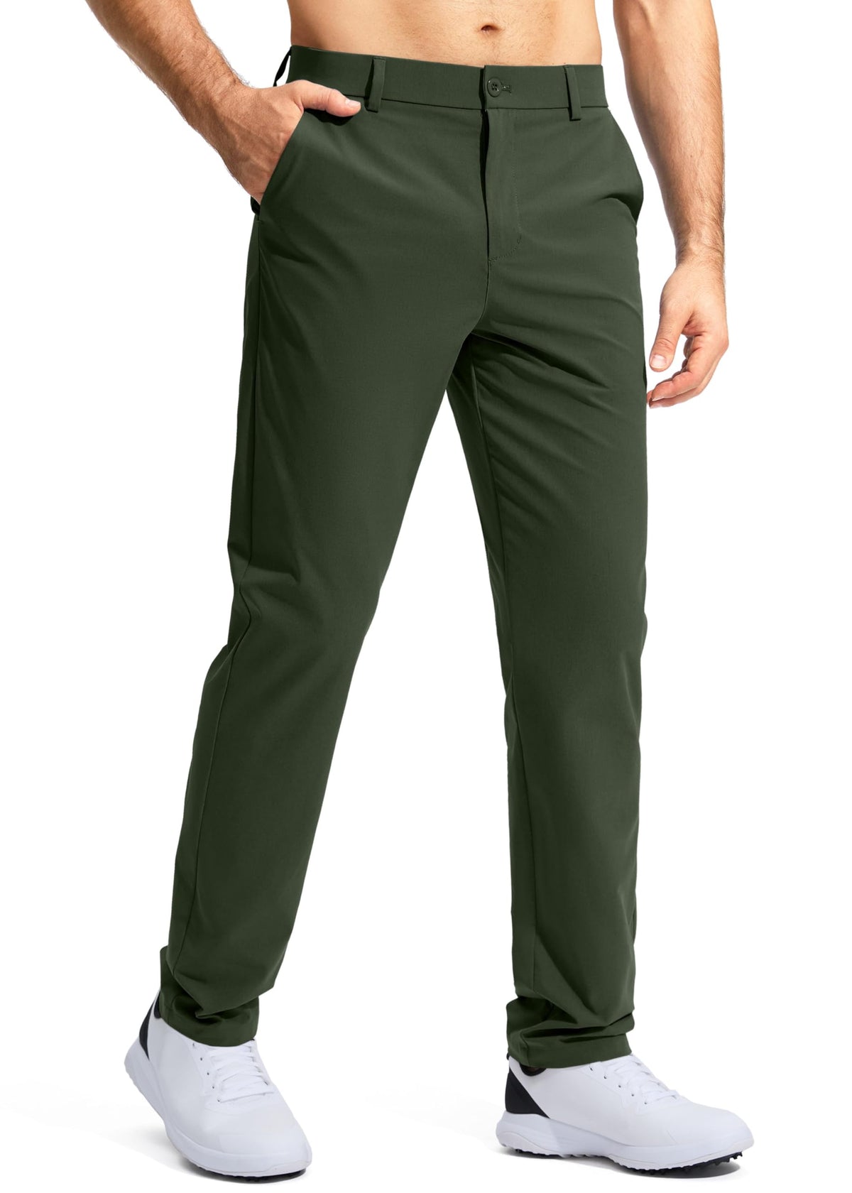Pudolla Golf Pants for Men Stretch Dress Pants Mens Work Pants 30 Lightweight Quick Dry Casual Slacks Trousers with Pockets(Stone Slab Blue 32Wx30L)