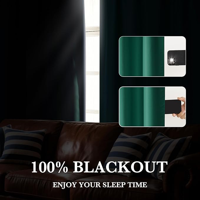 RYB HOME 100% Blackout Short Curtains