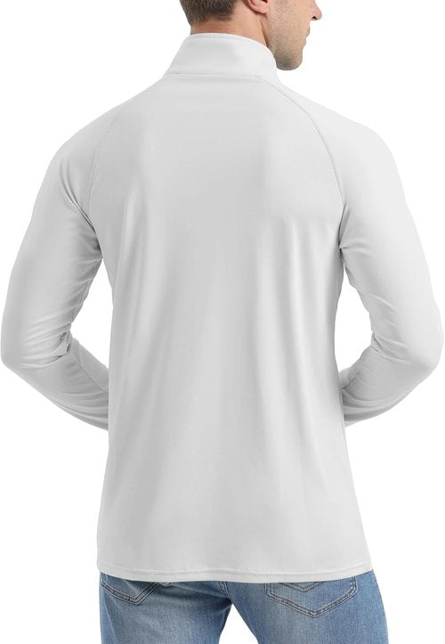 KINSWT Men's UPF 50+ Sun Shirt - Lightweight Long Sleeve 1/4 Zip with SPF UV Protection | Quick Dry Golf Shirt