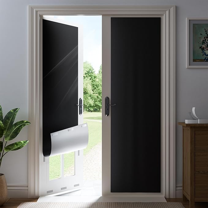 56" W x 64" L 100% Blackout Curtains, Total Darkness No-Drill Black Out Window