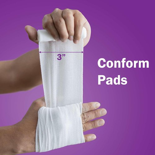 Conforming Stretch Gauze Rolls - 3 Inch White Non-Sterile Wrap | Pack of 12 for Wound Care