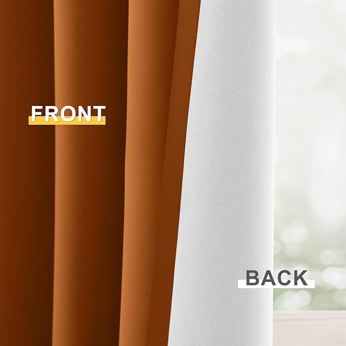 Yakamok 100% Blackout Curtain Panels 63 inches Cold and Light Blocking Drapes