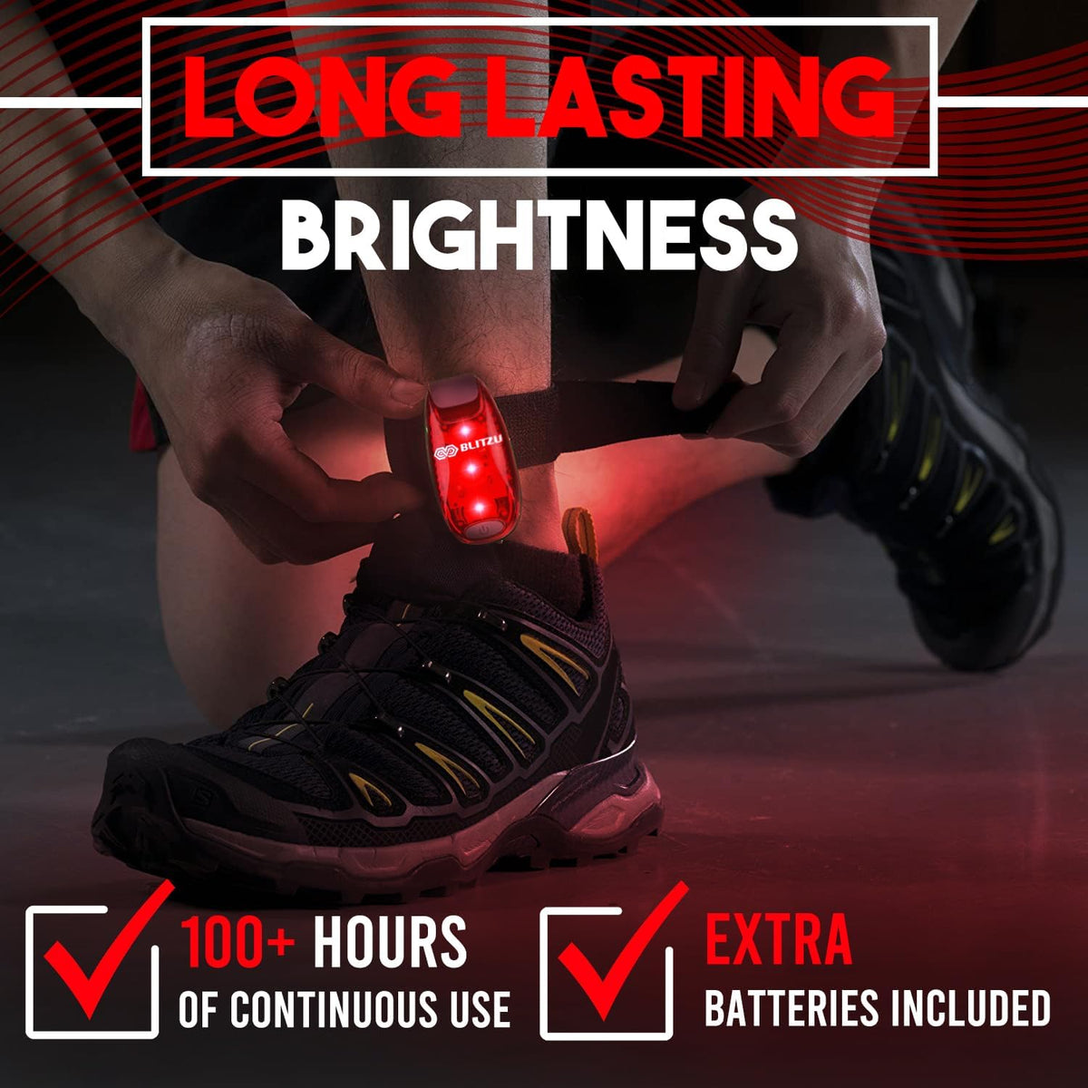 Skiennix LED Safety Lights - 4 Pack Clip-On Reflective Gear for High Visibility Night Walking, Running & Hiking
