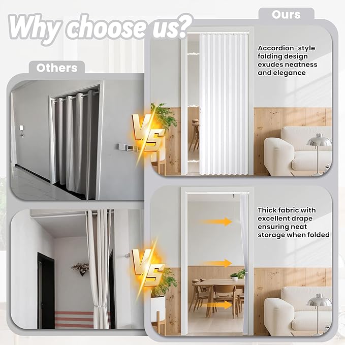 AJAZZ Blackout Accordion Doorway Curtain Set