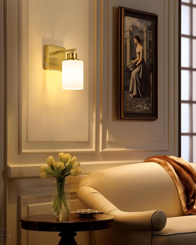 Rayogale Battery Operated Wall Sconce Set of 2, Easy Install Dimmable Cordless