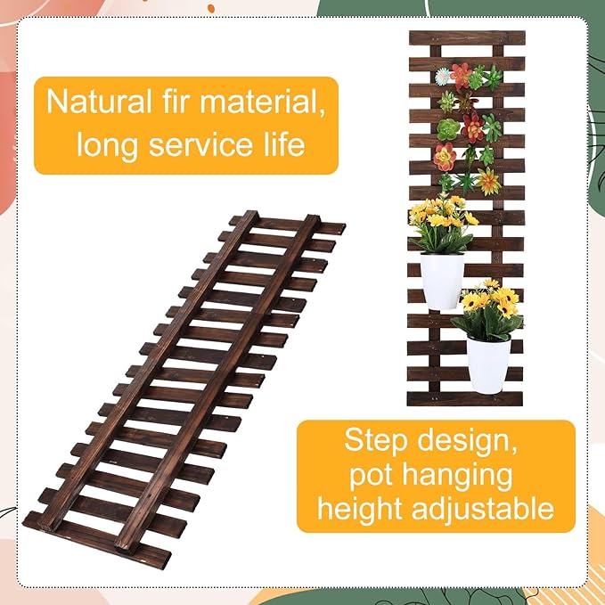 Weysat 4 Pcs Wall Planter Wooden Orchid Hanging Planter