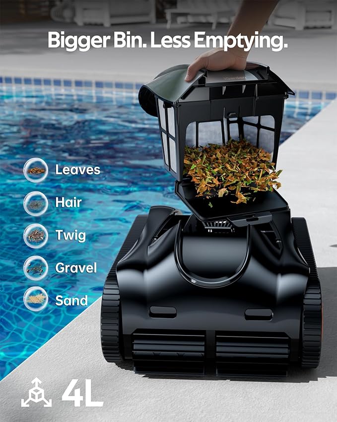 (2025 Upgrade) iGarden Pool Cleaner K25, Cordless Pool Vacuum Robot for Inground & Above Ground Pools, Smart Navigation, 150 Min Runtime, Touchscreen, Self-Parking, Cleans Floor, Wall & Waterline