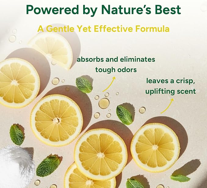 Good Natured Brand | Carpet Deodorizer & Freshener Powder | 60 oz Pet Odor Eliminator for Strong Odor & Pet Urine | Fresh Natural Lemon Love | Safe for Homes with Pets