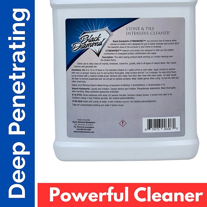 Black Diamond Stoneworks Stone & Tile Intensive Cleaner: Concentrated Deep Cleaner, Marble, Limestone, Travertine, Granite, Slate, Ceramic & Porcelain Tile.