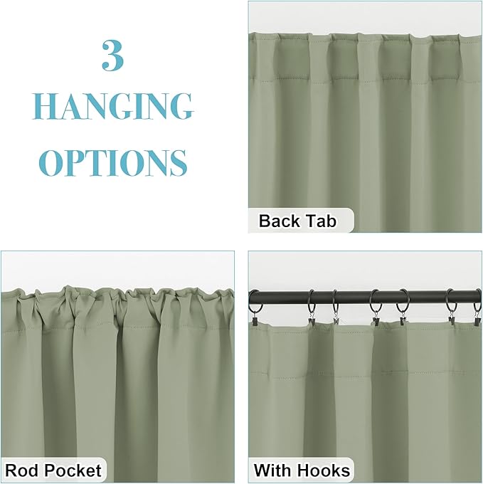 RYB HOME Blackout Curtains for Bedroom, Window Shades Thermal Insulating