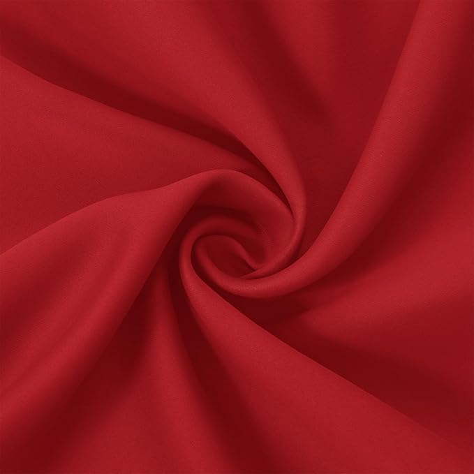 LEMOMO Bright Red Blackout Curtains 66 x 63 Inch Length/Set of 2 Curtain