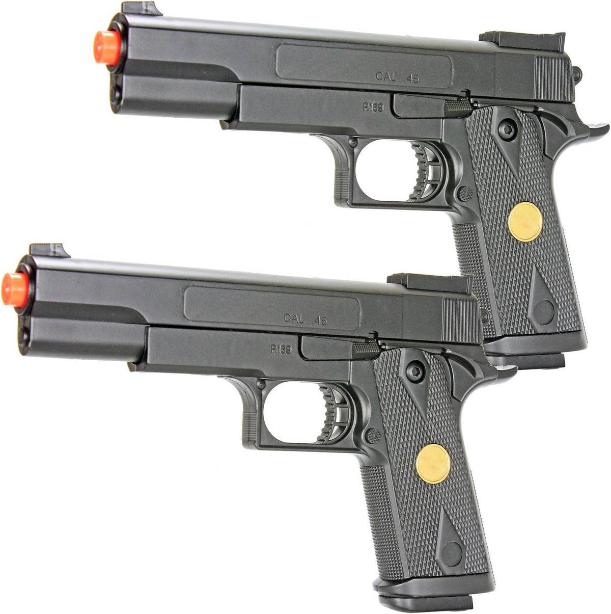 BBTac 1911 Dual Spring Airsoft Pistols - High Performance 260 FPS Handguns | 2-Pack for Target Shooting & Tactical Play