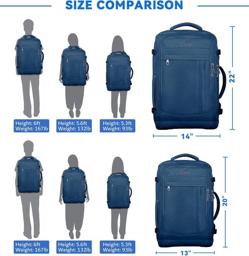AREYTECO 60L Large Capacity Laptop Backpack - Expandable Water-Resistant Travel Bag for Men | Blue