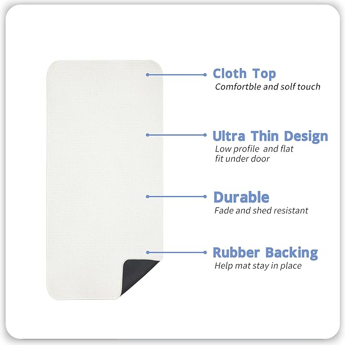Bath Mat,Ultra Thin Bathroom Runner Rugs,Large Bath Mats for Bathroom,Quick Dry,Non-Slip,Machine Washable,Low Pile,Bath Rug,Shower Outside,Sink,Home Decor Accessories.Cream,1'5"x4'11"（17x59inch）