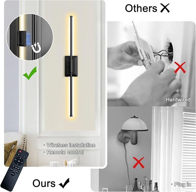 Battery Operated Wireless Wall Sconce