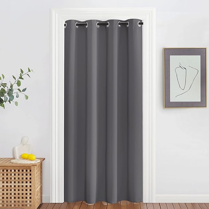 NICETOWN Grey Blackout Curtain & Drape