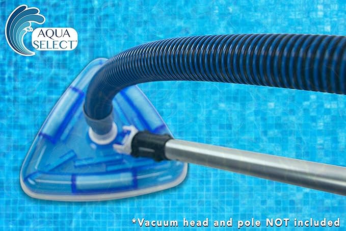 Aqua Select Premium Kink-Free Swimming Pool Vacuum Hoses with 1.5-Inch Swivel Cuff | 25-Feet Length | Hose Helper Included | Perfect for Above Ground and Inground Pools