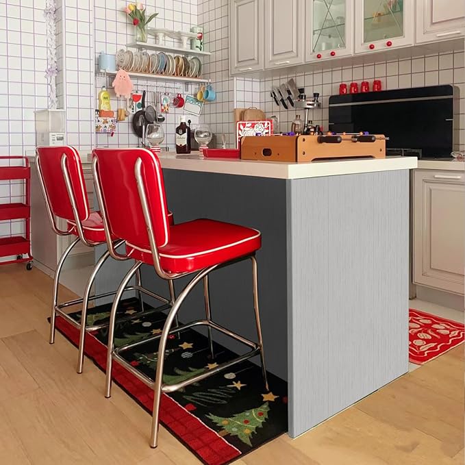 Grey Grasscloth Peel and Stick Wallpaper A Set of 23.6" X 480" Self-Adhesive