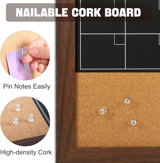 4 THOUGHT Chalkboard Calendar Corkboard Combo