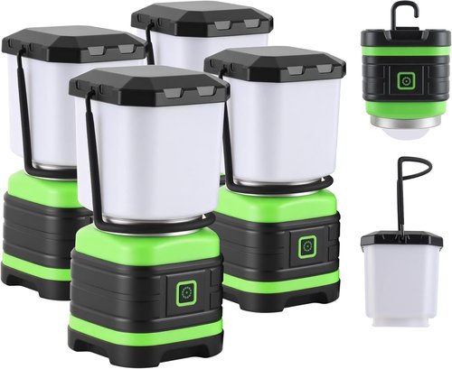 Lichamp LED Camping Lantern - Portable Battery-Powered Lights for Emergencies | 4-Pack Essentials