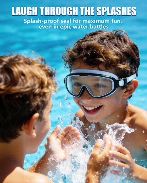 Aegend Swim Goggles for Kids | 2-Pack Wide Frame Anti-Fog & UV Protection - Clear Vision for Ages 3-14