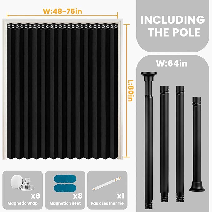 AJAZZ Blackout Door Curtains for Doorways