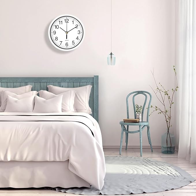 Silent Wall Clock Non Ticking, 6 Inch Wall Clocks Battery Operated, Small