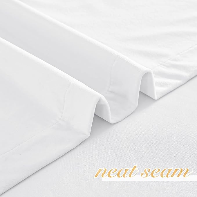 NICETOWN White Velvet Curtains 63 inches