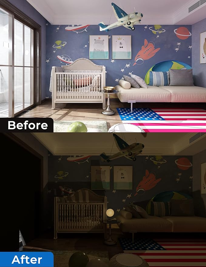 Sumobaby Blackout Curtains for Bedroom Portable 20"x84", No Drill Blackout