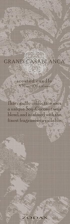 Zodax Grand Casablanca Glass Jar Scented Candle Trio for Home Decor - Ideal for Kitchen and Bathroom - Makes a Great Gift for Women and Men - Tahitian Gardenia - 8.3 Oz.