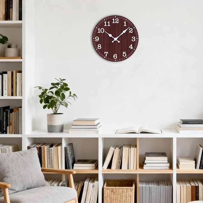 Wall Clock, Modern Wall Clocks Battery Operated, Silent Non Ticking Clock