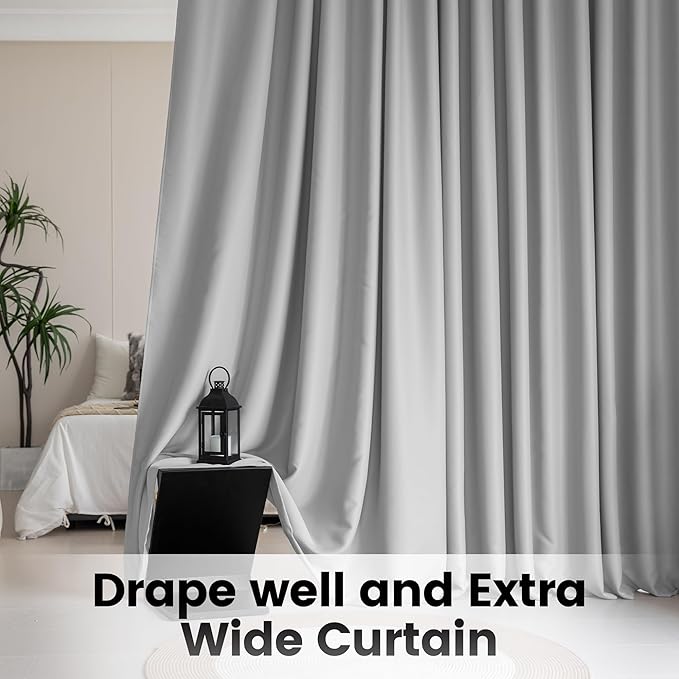 Room Divider Curtains, Back Tab Blackout Privacy Room Thermal Insulated Noise