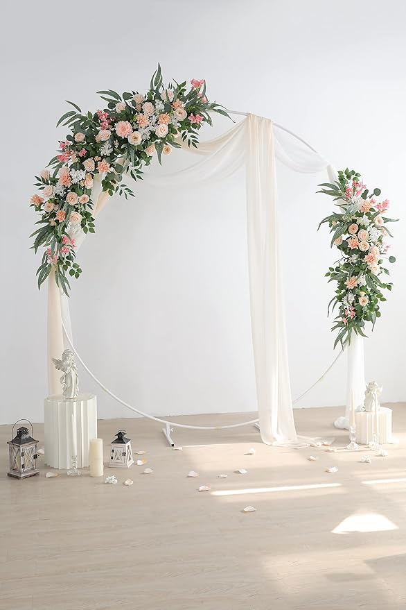 YYHUAWU Artificial Flowers Combo Box Set Pink Fake Flower Leaf with Stems for DIY Wedding Bouquets Centerpieces Baby Shower Party Home Decorations