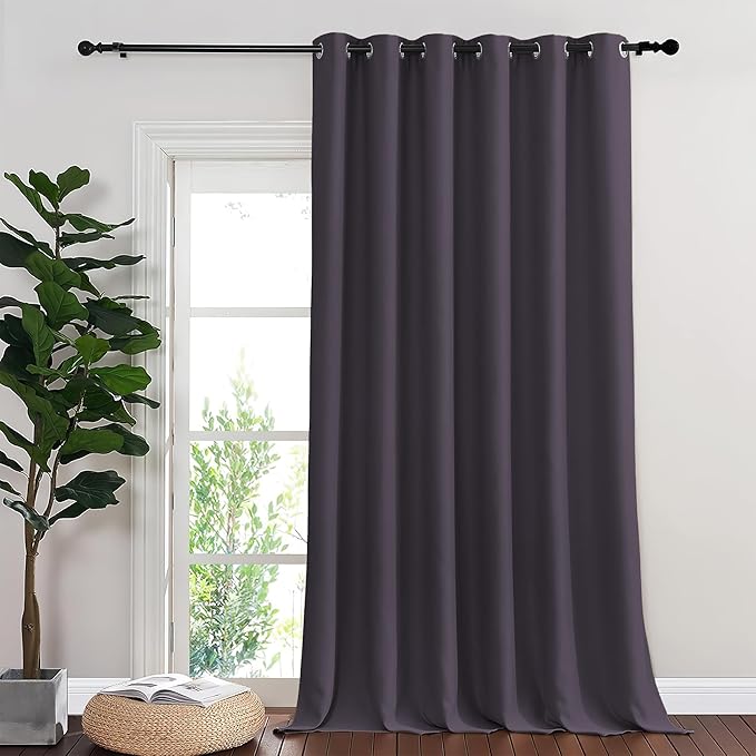 NICETOWN Blackout Sliding Glass Door Curtains, Room Darkening Thermal Insulated