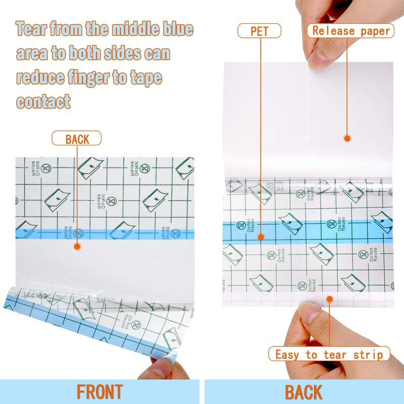 Tondiamo 2 Pieces Transparent Stretch Adhesive Bandage Waterproof Bandage Clear Adhesive Bandages Dressing Tape (4 Inch x 10.94 Yard)