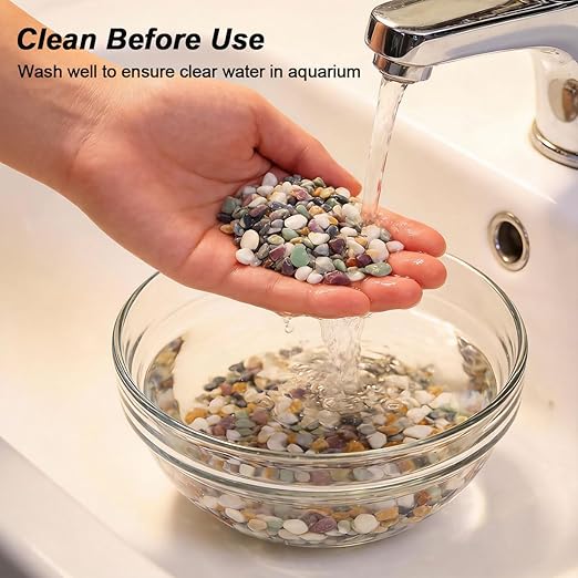 River Rocks,Landscaping Pebbles,Decorative Ornamental Pebbles,Garden Landscaping Stones,Gravel Filler for Home Decoration Flower Bed Fish Tank Plants Vases Succulents (Natural, 10 Pounds)