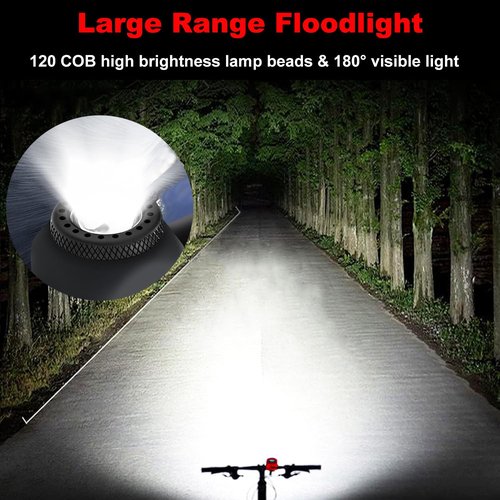 AaiLucky Electric Bike Horn and Bike Light 2 in 1, 110dB Bicycle Horn Rechargeable Bicycle Scooter Headlight for Night Riding, Bicycle Light with Horn for Adults Kids, 5 Sound Modes, Waterproof